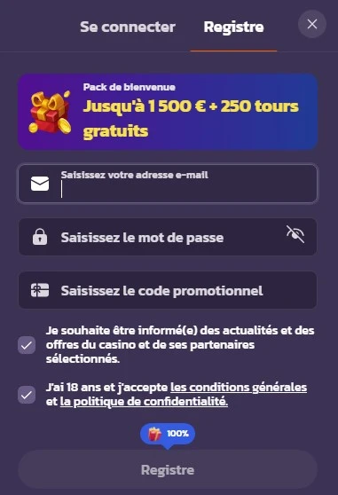 Coolzino Casino registre